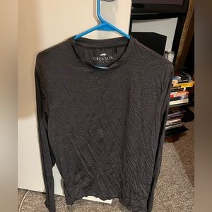 Greyson L grey tee long sleeve lightly worn